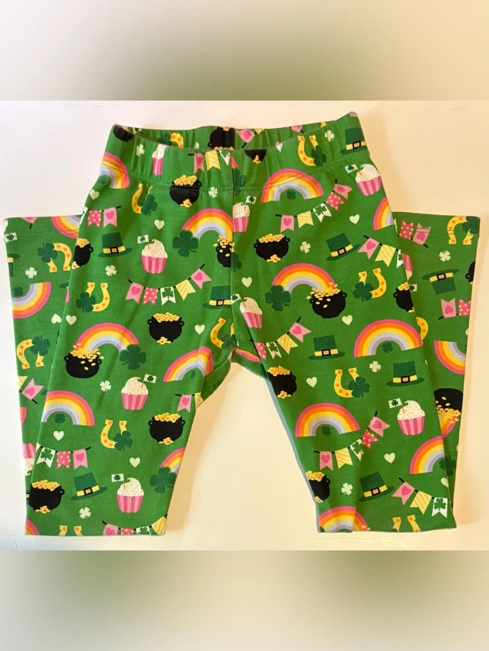 Kids Shamrock Leggings - Little Leprechaun - Green Size 6 legging pant holiday